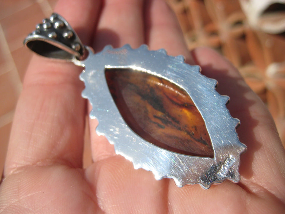 Natural Chiapas  Amber Pendant Taxco Mexico A2752