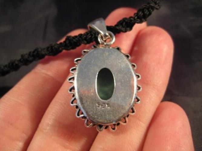 925 Silver Tibetan Turquoise stone crystal Pendant Necklace Nepal N3766