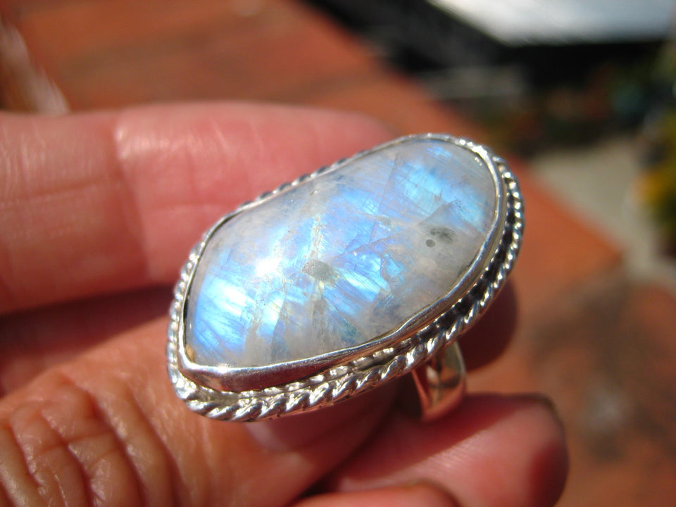 925 Silver Moonstone Ring Taxco Mexico A8298