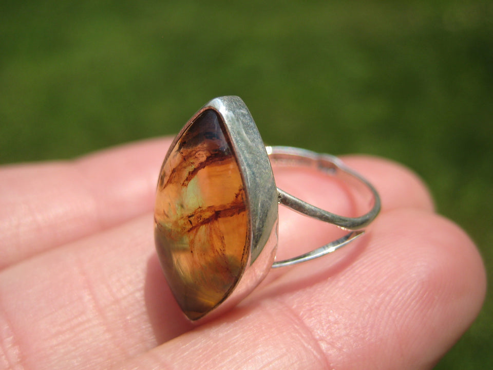 925 Silver Chiapas Amber Ring Taxco Mexico A2837