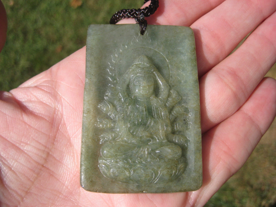 Jadeite Jade Kuan Yin Guan Yin Avalokiteshvara Goddess Compassion Pendant A218