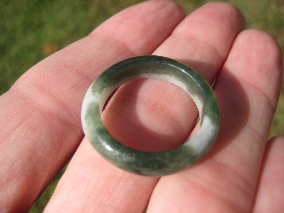 Natural Jadeite Jade Ring Myanmar Size 9 US A2156