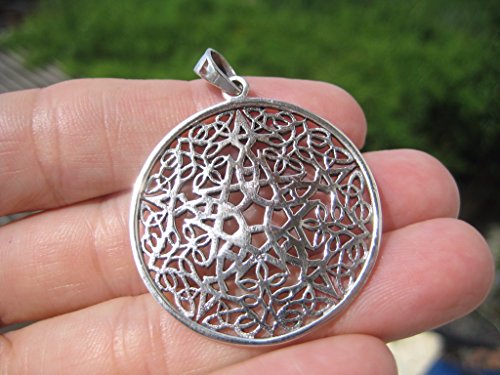 925 Silver Wicca Goth Pentagram Pendant Pentacle necklace jewelry Art A179