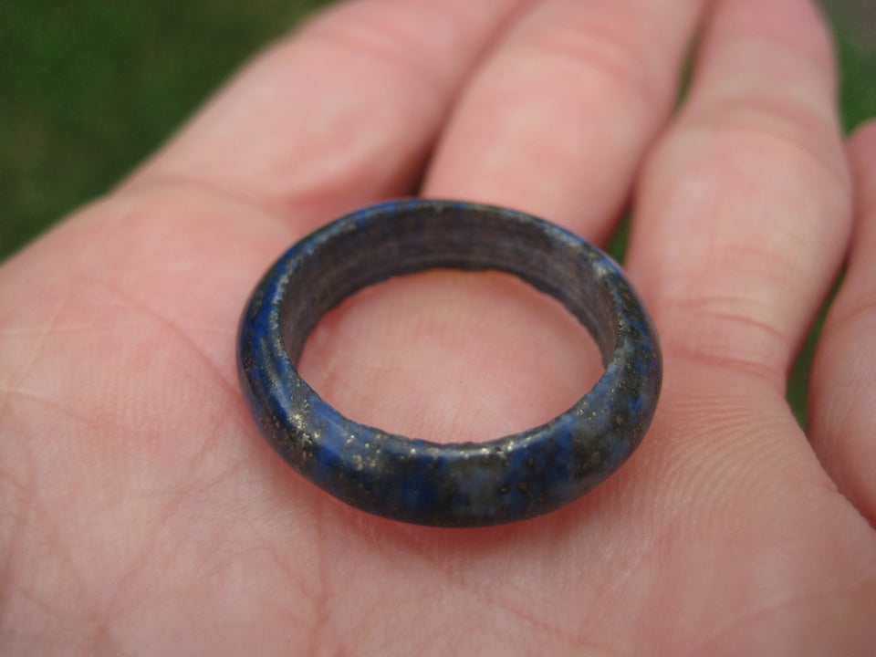 Natural Lapis Lazul Ring Afghanistan Jewelry Art Size 7.5 US A8426