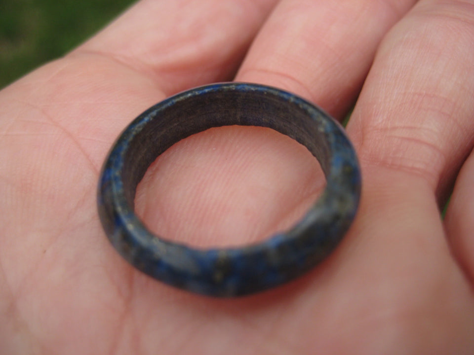 Natural Lapis Lazul Ring Afghanistan Jewelry Art Size 7.5 US A8426