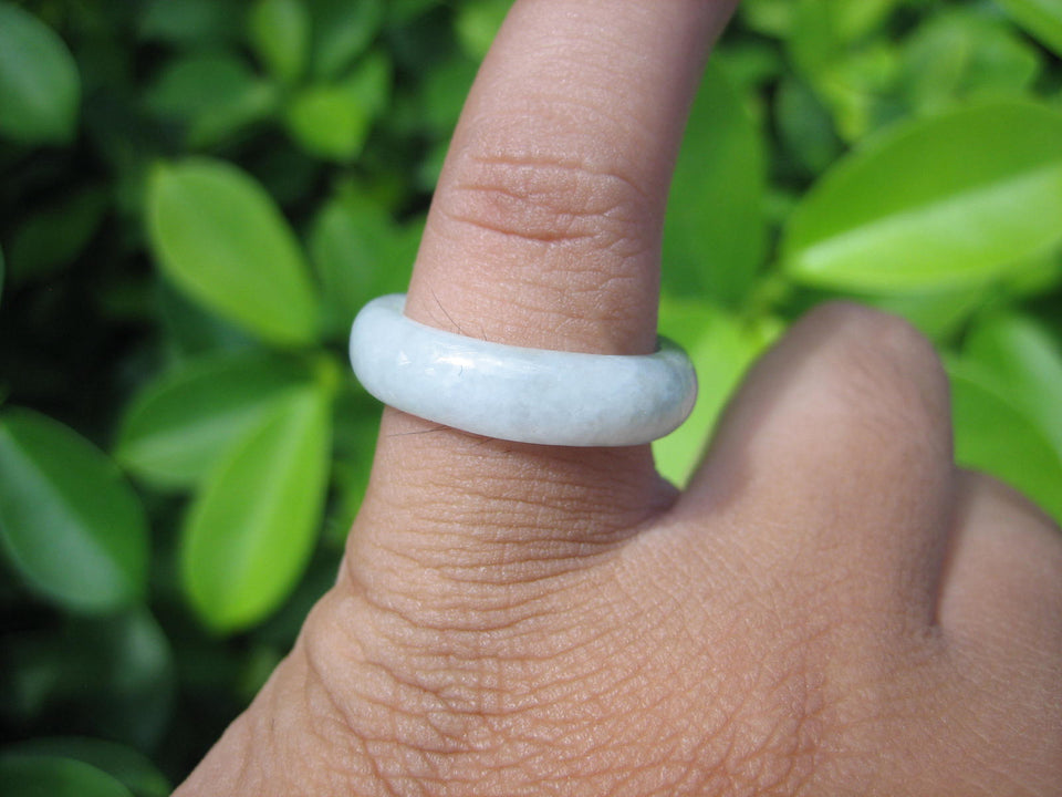 Natural Jadeite Jade ring Thailand jewelry stone mineral size 6.75 US  EA 058