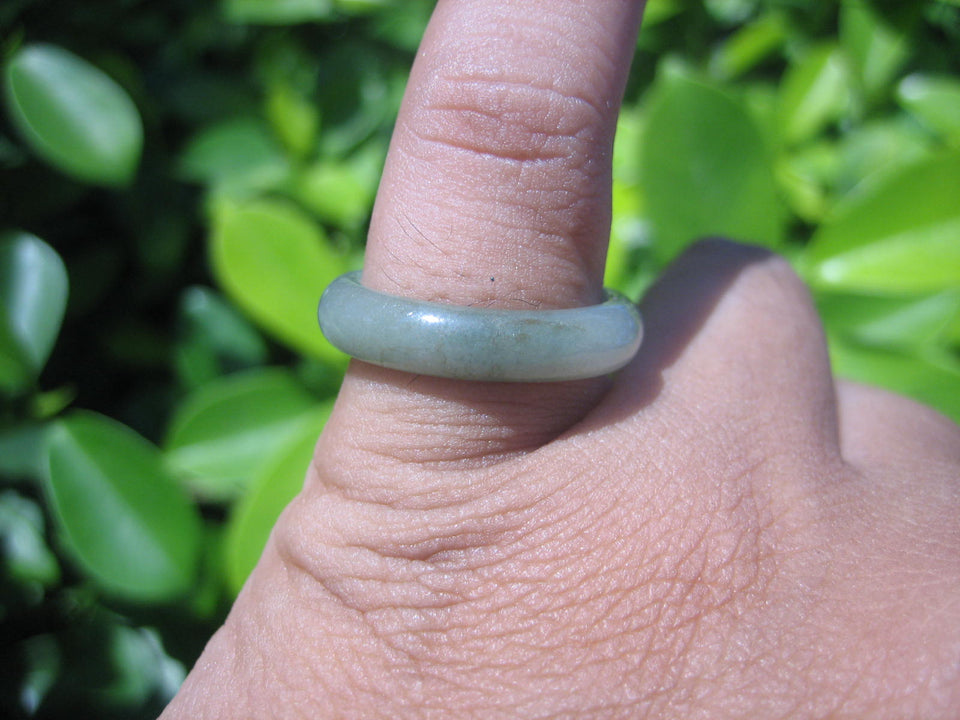Natural Jadeite Jade ring Thailand jewelry stone mineral size 7 US  EA 041