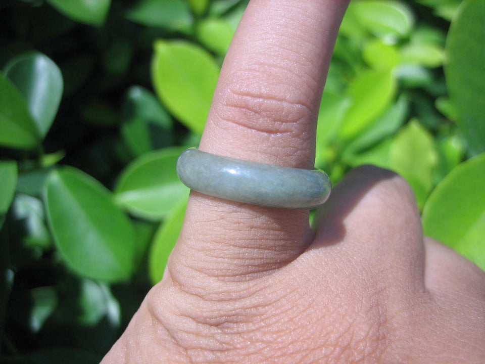 Natural Jadeite Jade ring Thailand jewelry stone mineral size 7 US  EA 046