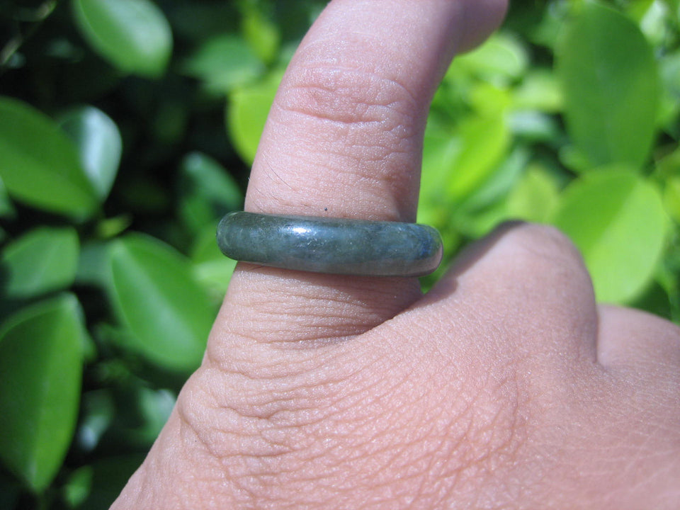 Natural Jadeite Jade ring Thailand jewelry stone mineral size 6.75 US  EA 044