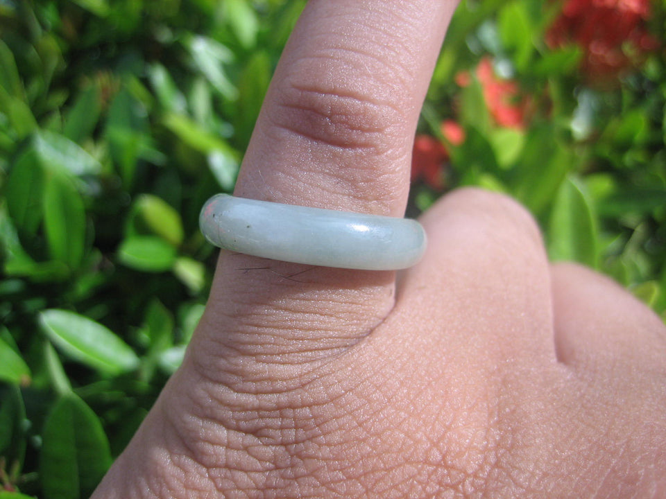 Natural Jadeite Jade ring Thailand jewelry stone mineral size 7 US  E 591109