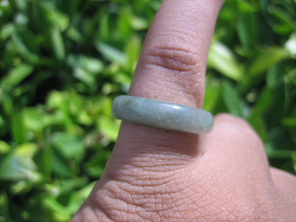 Natural Jadeite Jade ring Thailand jewelry stone mineral size 7 US  E 591124