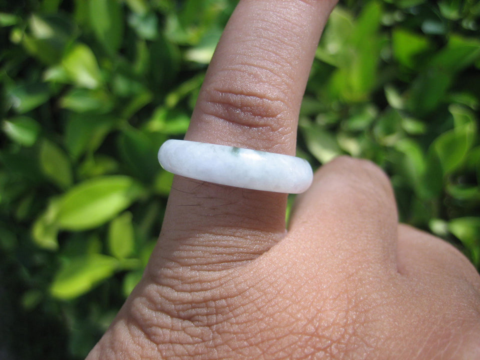Natural Jadeite Jade ring Thailand jewelry stone mineral size 7 US  E 591122