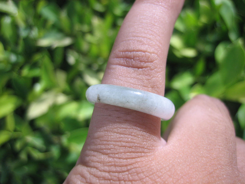 Natural Jadeite Jade ring Thailand jewelry stone mineral size 6.75 US  E 591120
