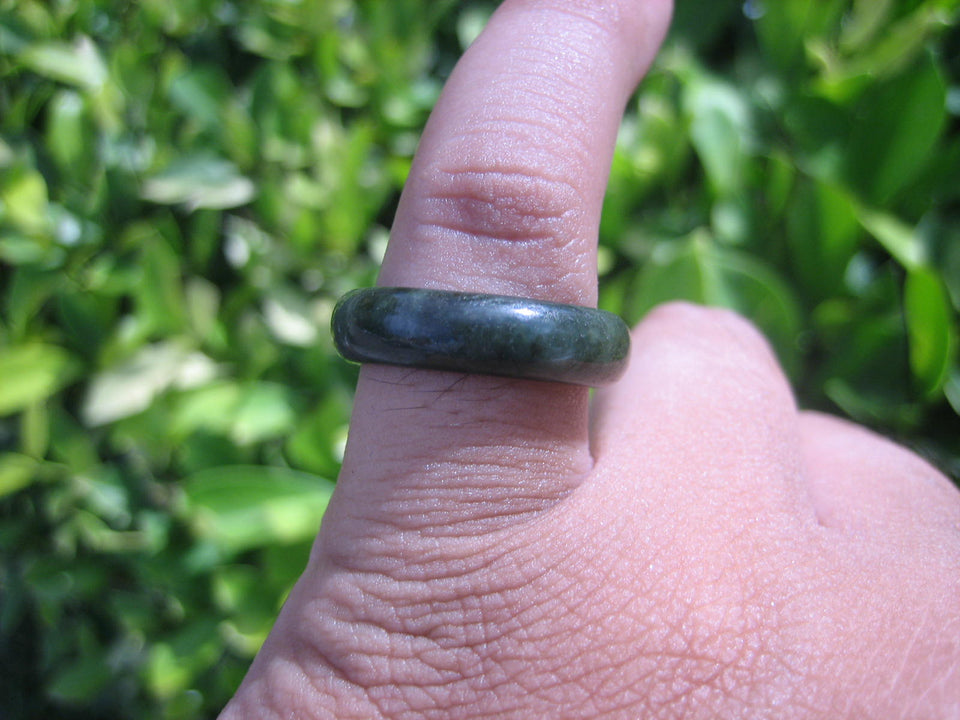 Natural Jadeite Jade ring Thailand jewelry stone mineral size 7 US  E 591117