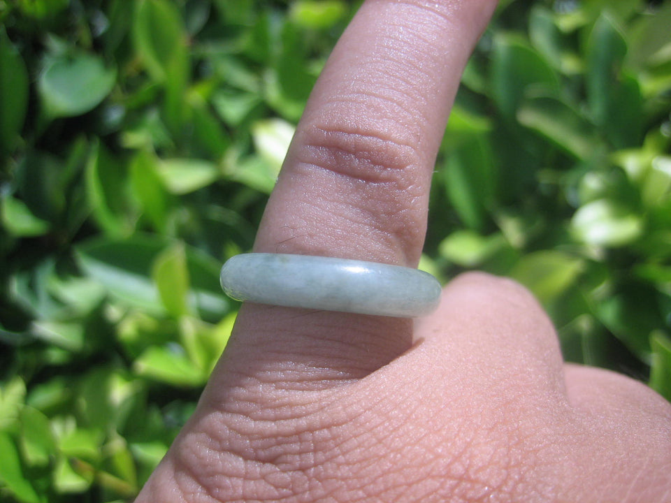 Natural Jadeite Jade ring Thailand jewelry stone mineral size 7 US  E 591114
