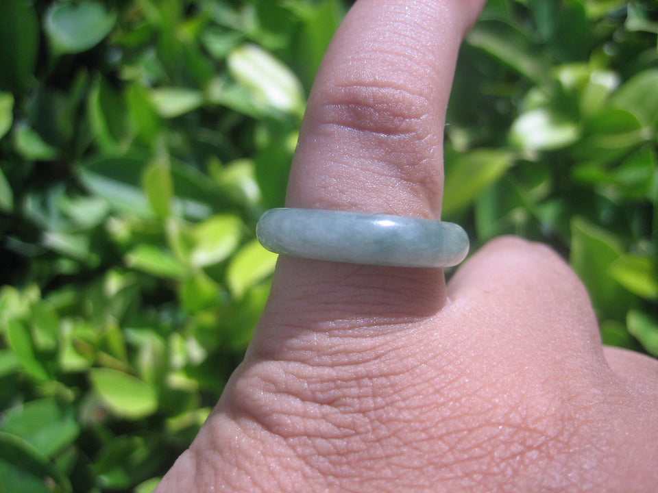 Natural Jadeite Jade ring Thailand jewelry stone mineral size 7 US  E 591114
