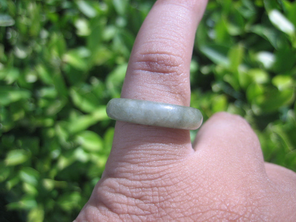Natural Jadeite Jade ring Thailand jewelry stone mineral size 7 US  E 591113