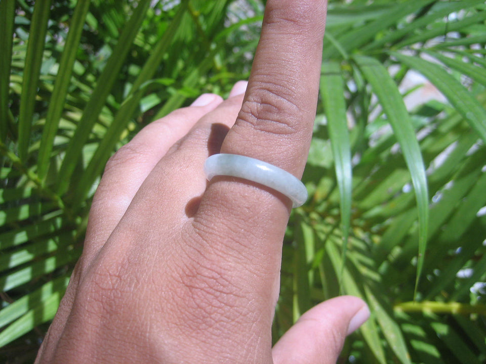 Natural Jadeite Jade ring Thailand jewelry stone mineral size  9.25 US   E 59105