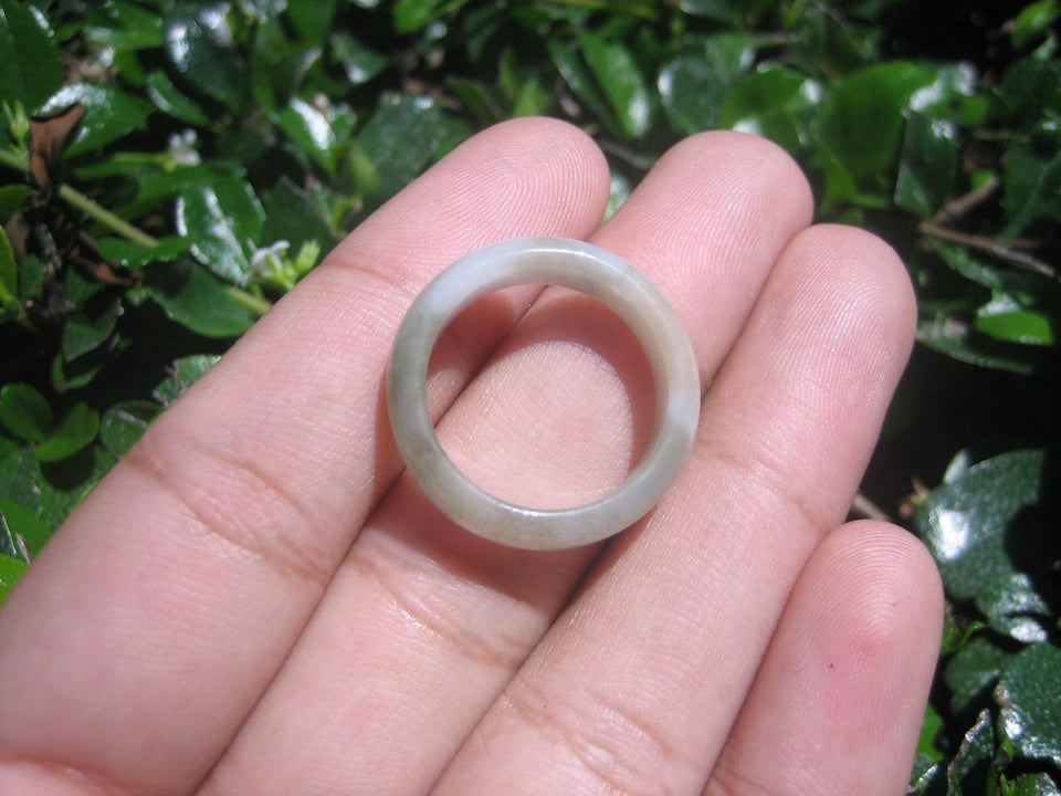 Natural Jadeite Jade ring Thailand jewelry stone mineral size  9.25 US   E 59125