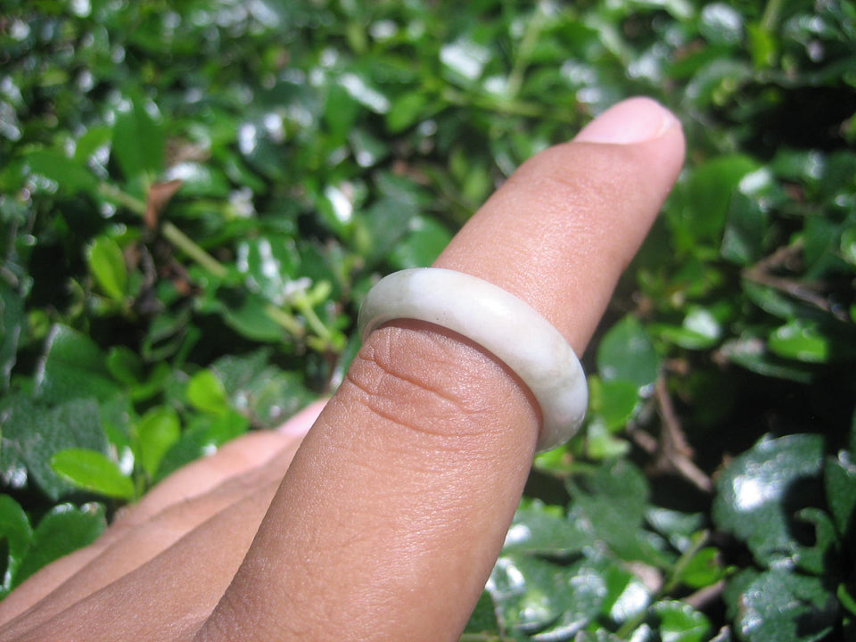 Natural Jadeite Jade ring Thailand jewelry stone mineral size  9.25 US   E 59125