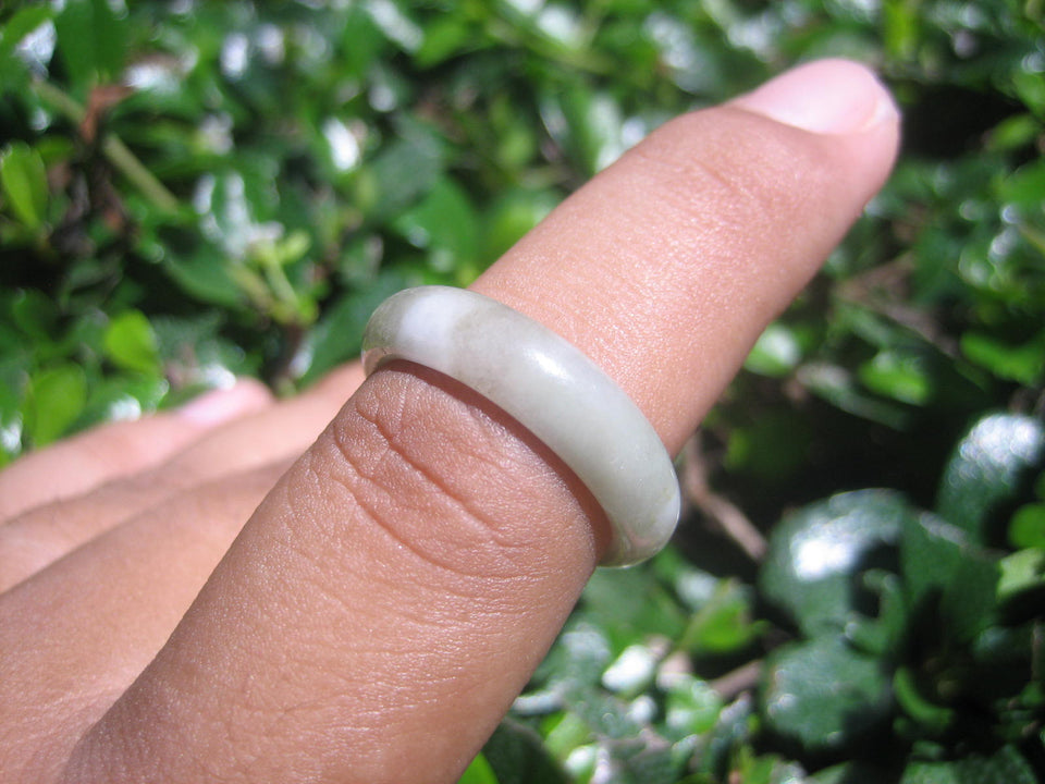 Natural Jadeite Jade ring Thailand jewelry stone mineral size  9.25 US   E 59125