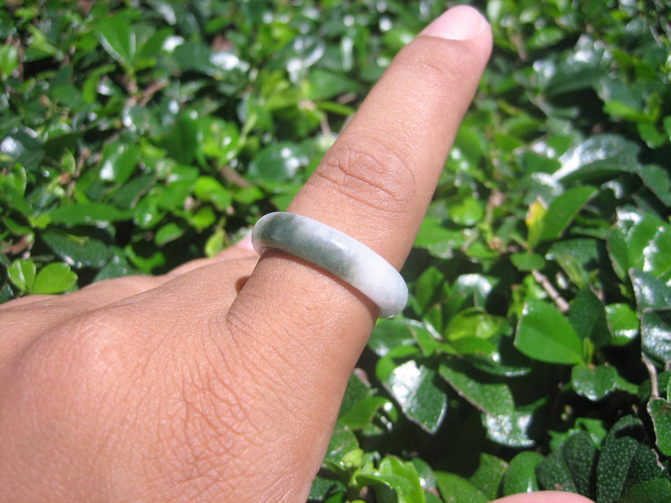 Natural Jadeite Jade ring Thailand jewelry stone mineral size  9.25 US   E 59120