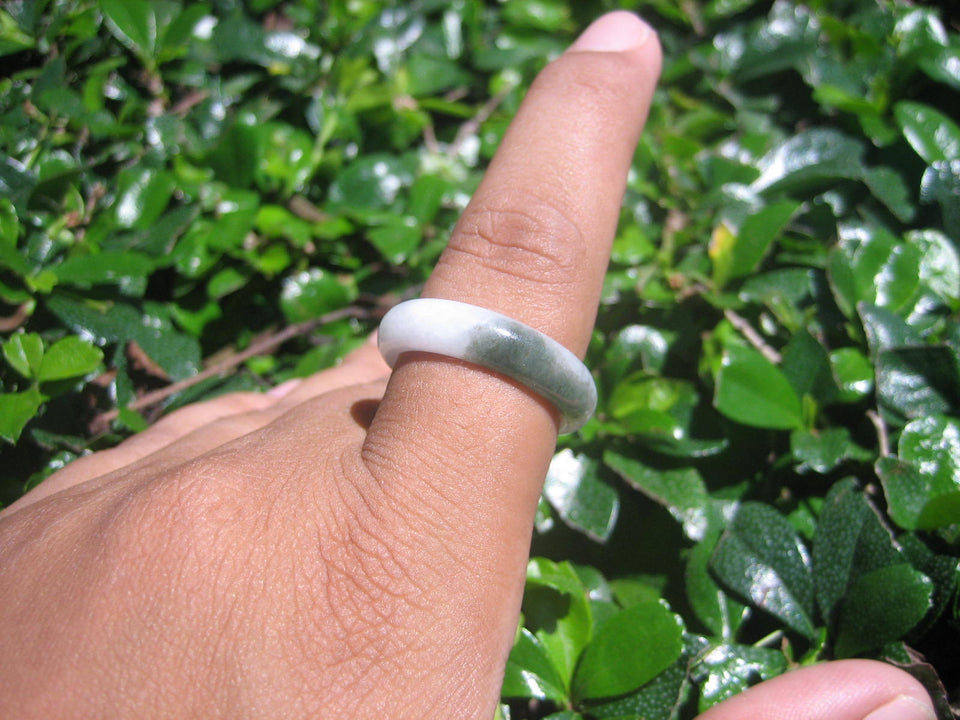 Natural Jadeite Jade ring Thailand jewelry stone mineral size  9.25 US   E 59120