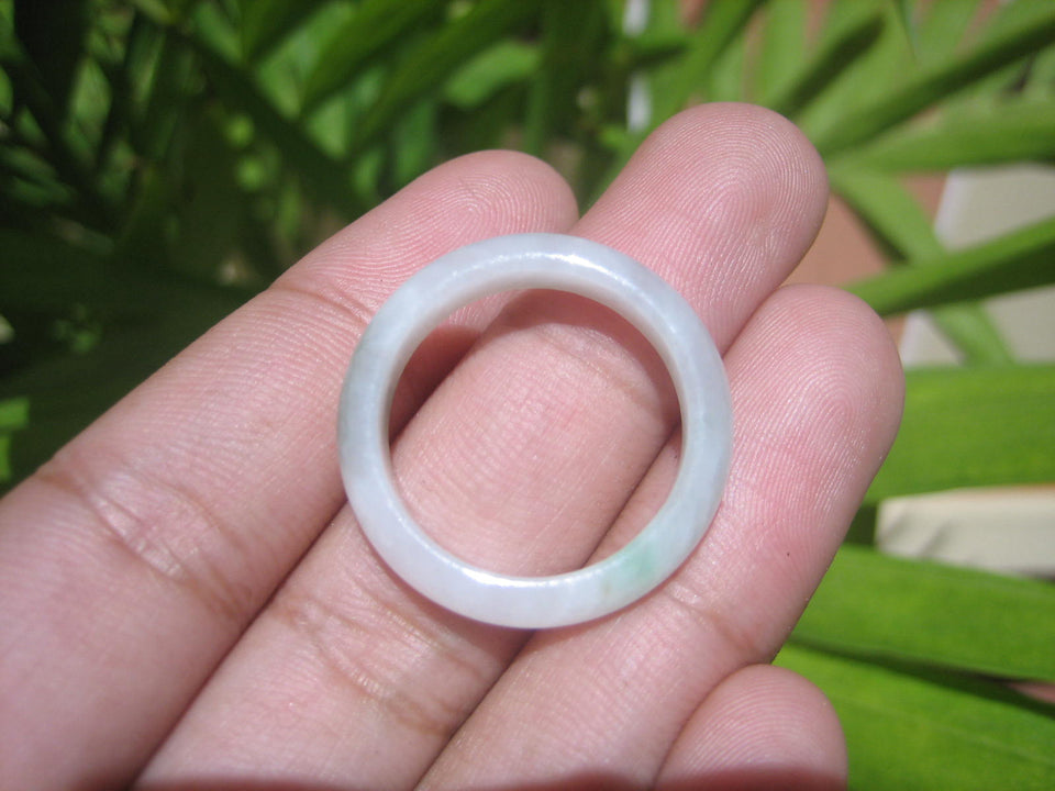 Natural Jadeite Jade ring Thailand jewelry stone mineral size  9.5 US   E 59106