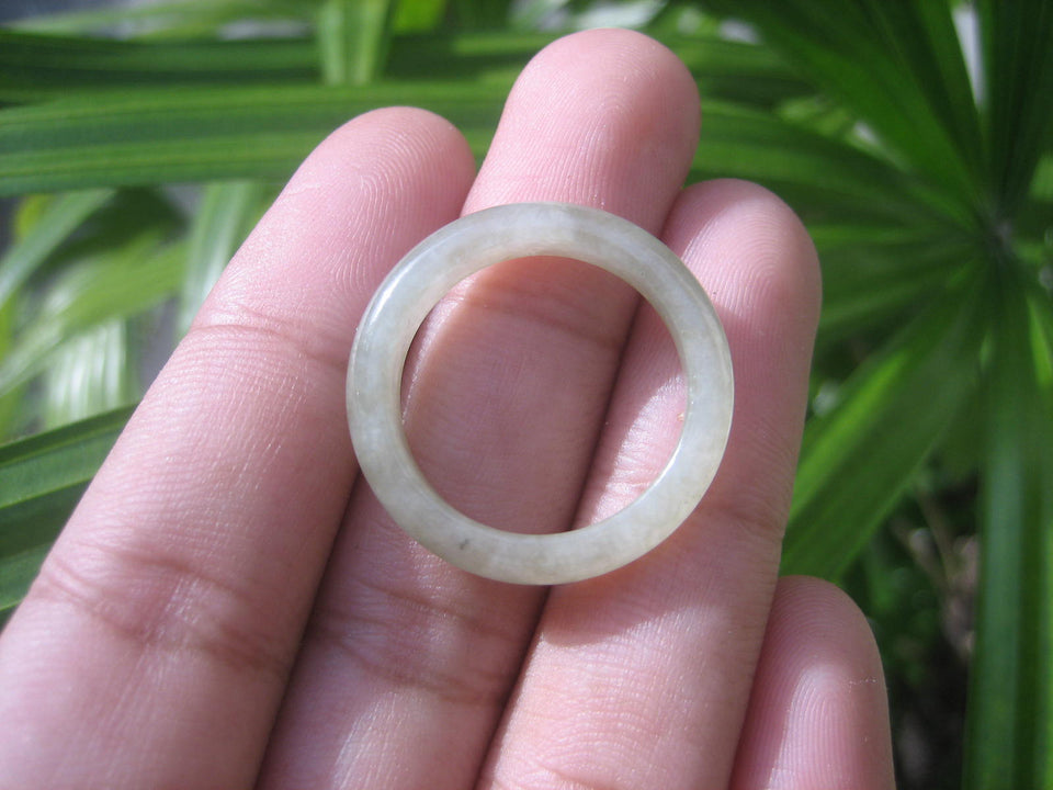 Natural Jadeite Jade ring Thailand jewelry stone mineral size  9.25 US   E 59143