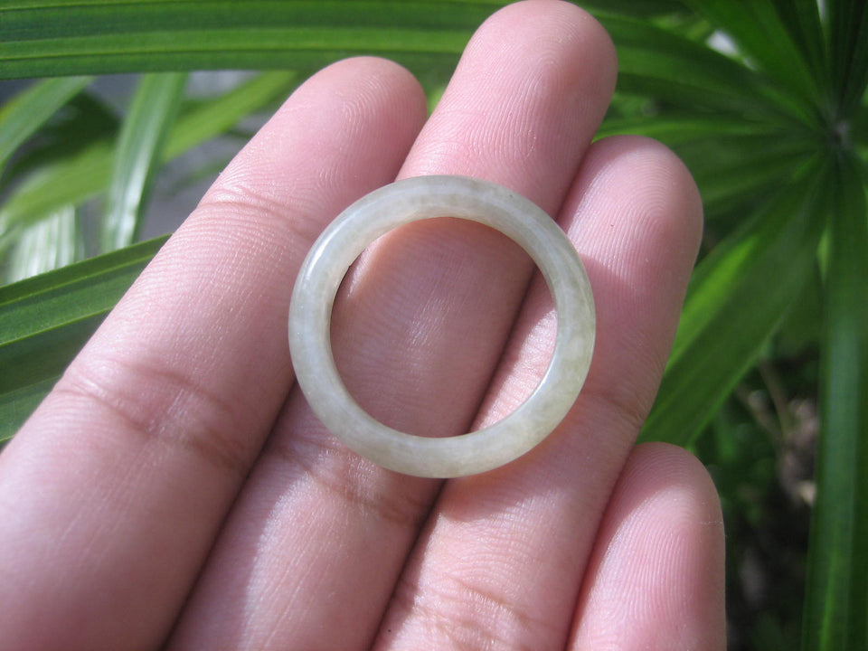 Natural Jadeite Jade ring Thailand jewelry stone mineral size  9.25 US   E 59143