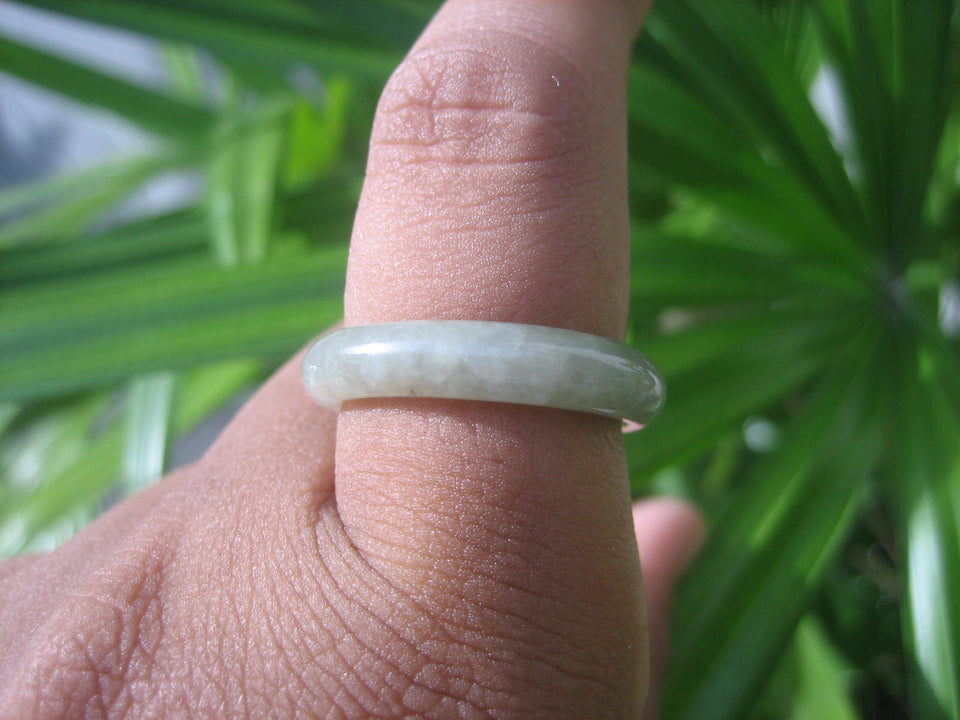 Natural Jadeite Jade ring Thailand jewelry stone mineral size  9.25 US   E 59143