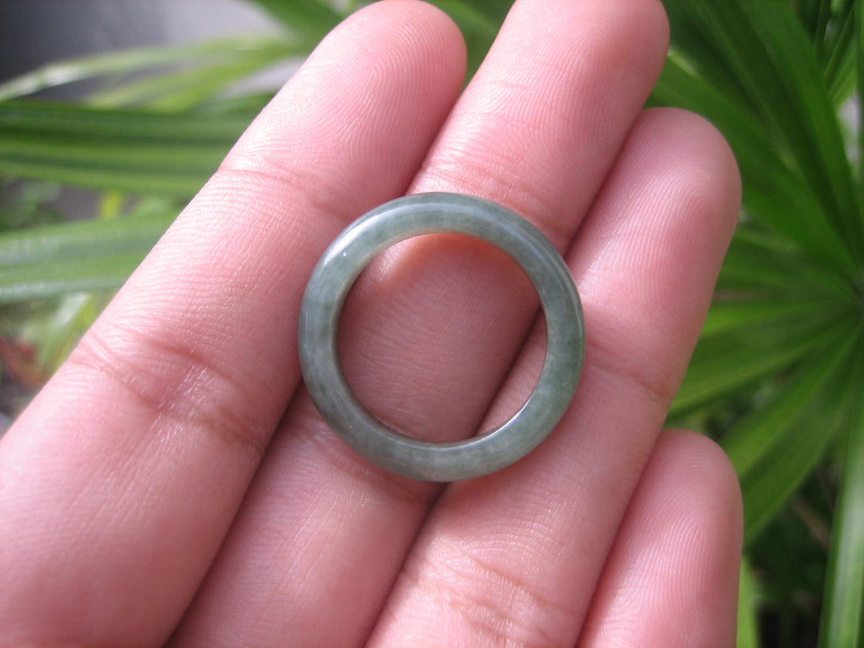 Natural Jadeite Jade ring Thailand jewelry stone mineral size  7 US   E 59135