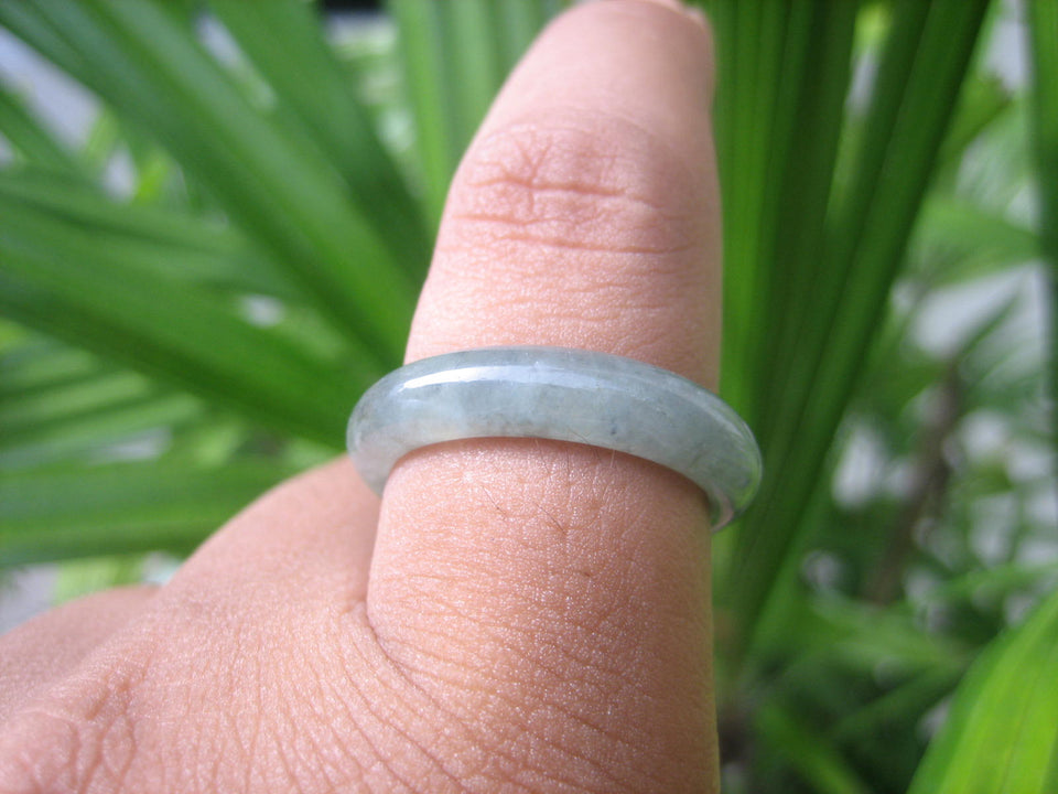 Natural Jadeite Jade ring Thailand jewelry stone mineral size  9.5 US   E 59129