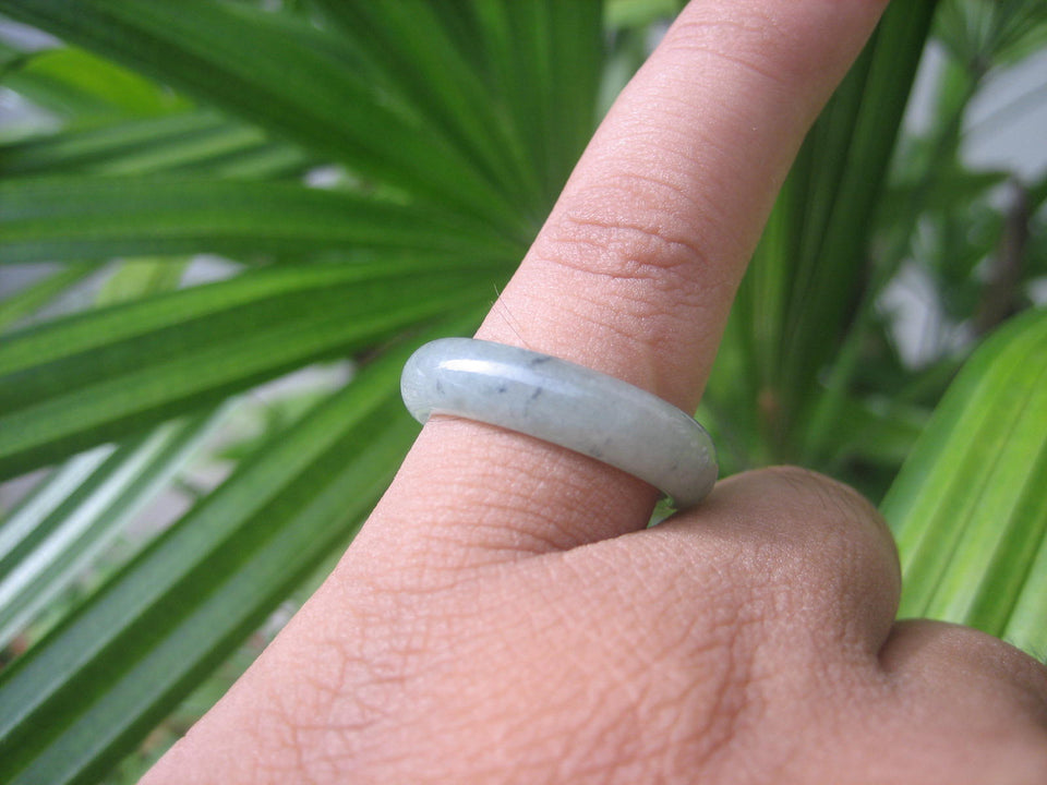 Natural Jadeite Jade ring Thailand jewelry stone mineral size  7 US   E 59128