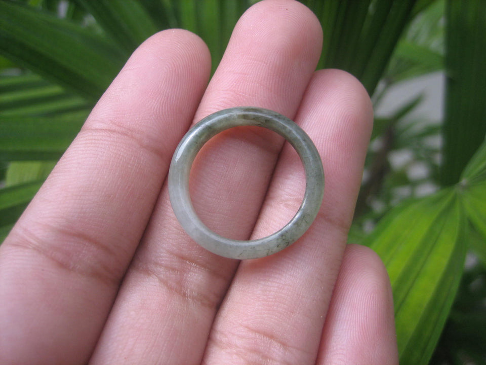 Natural Jadeite Jade ring Thailand jewelry stone mineral size  7 US   E 59127