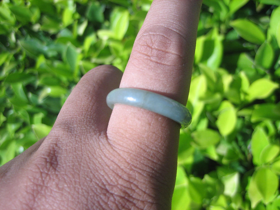 Natural Jadeite Jade ring Thailand jewelry stone mineral size  9.5 US   E 59153