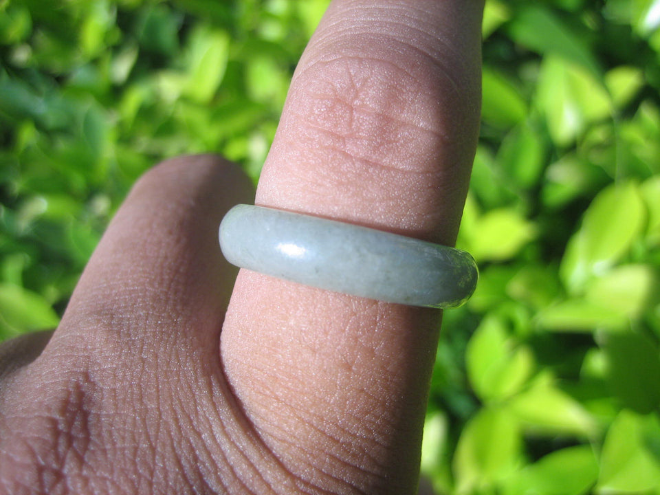 Natural Jadeite Jade ring Thailand jewelry stone mineral size  9.25 US   E 59152