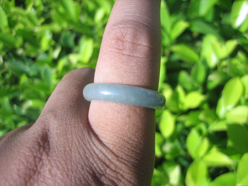 Natural Jadeite Jade ring Thailand jewelry stone mineral size  9 US   E 59151