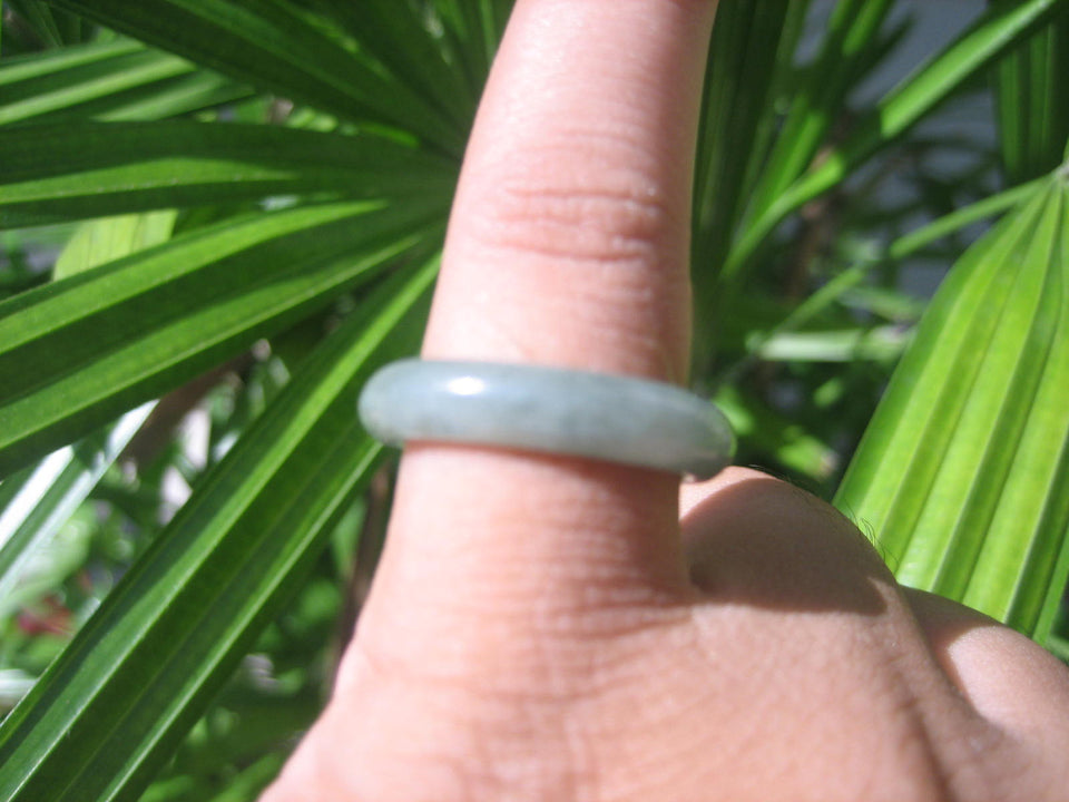 Natural Jadeite Jade ring Thailand jewelry stone mineral size  7.25 US   E 59170