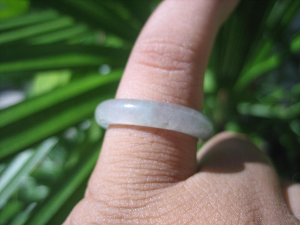 Natural Jadeite Jade ring Thailand jewelry stone mineral size  7 US   E 59168