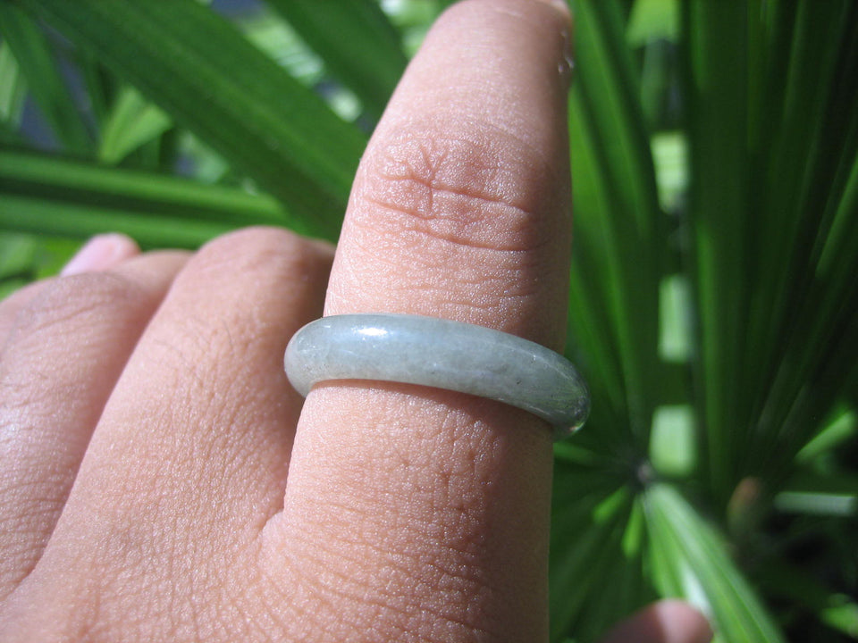 Natural Jadeite Jade ring Thailand jewelry stone mineral size  9.5 US   E 59163