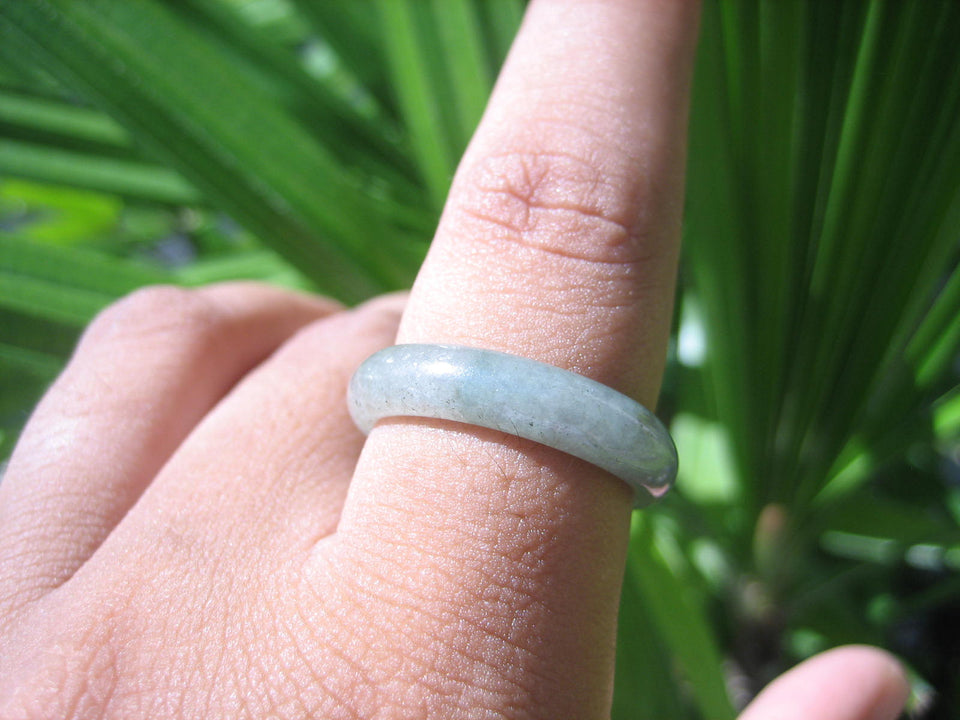 Natural Jadeite Jade ring Thailand jewelry stone mineral size  9.25 US   E 59162