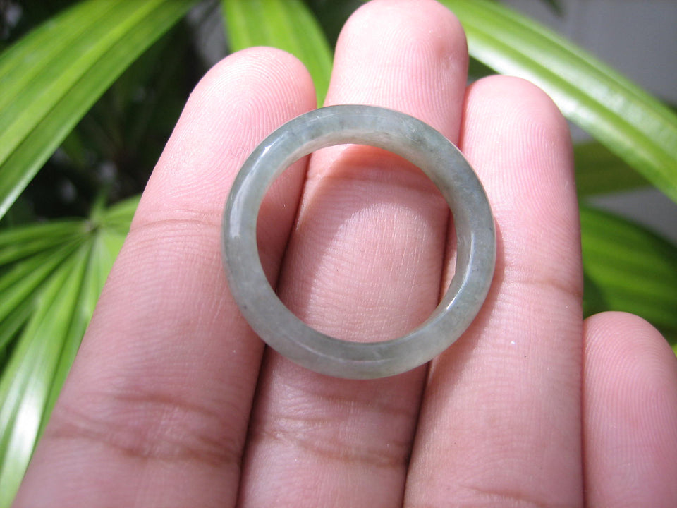 Natural Jadeite Jade ring Thailand jewelry stone mineral size  9.5 US   E 59181