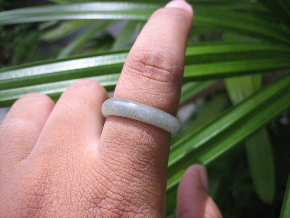 Natural Jadeite Jade ring Thailand jewelry stone mineral size  9.25 US   E 59176