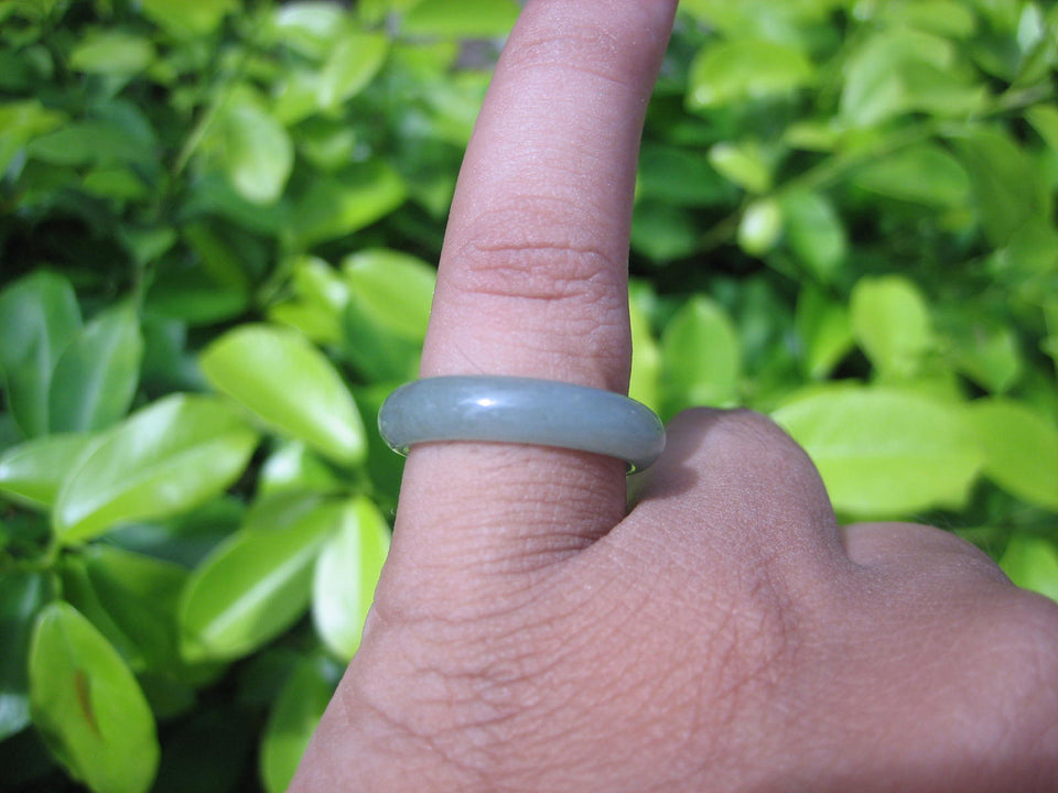 Natural Jadeite Jade ring Thailand jewelry stone mineral size  7 US   E 59173