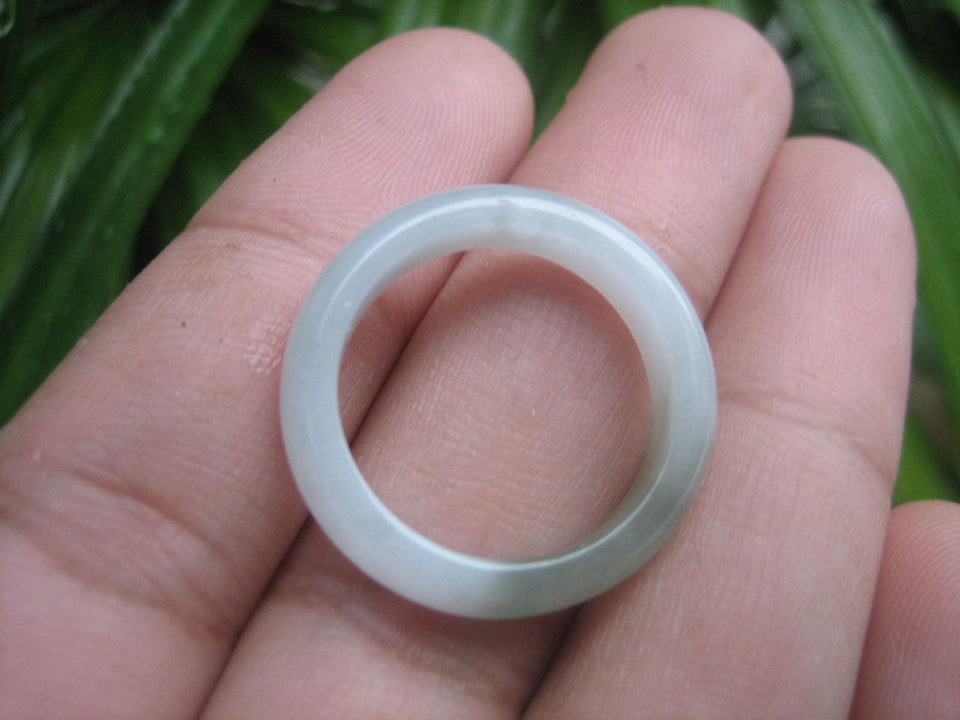 Natural Jadeite Jade ring Thailand jewelry stone mineral size 7 US  E 591131