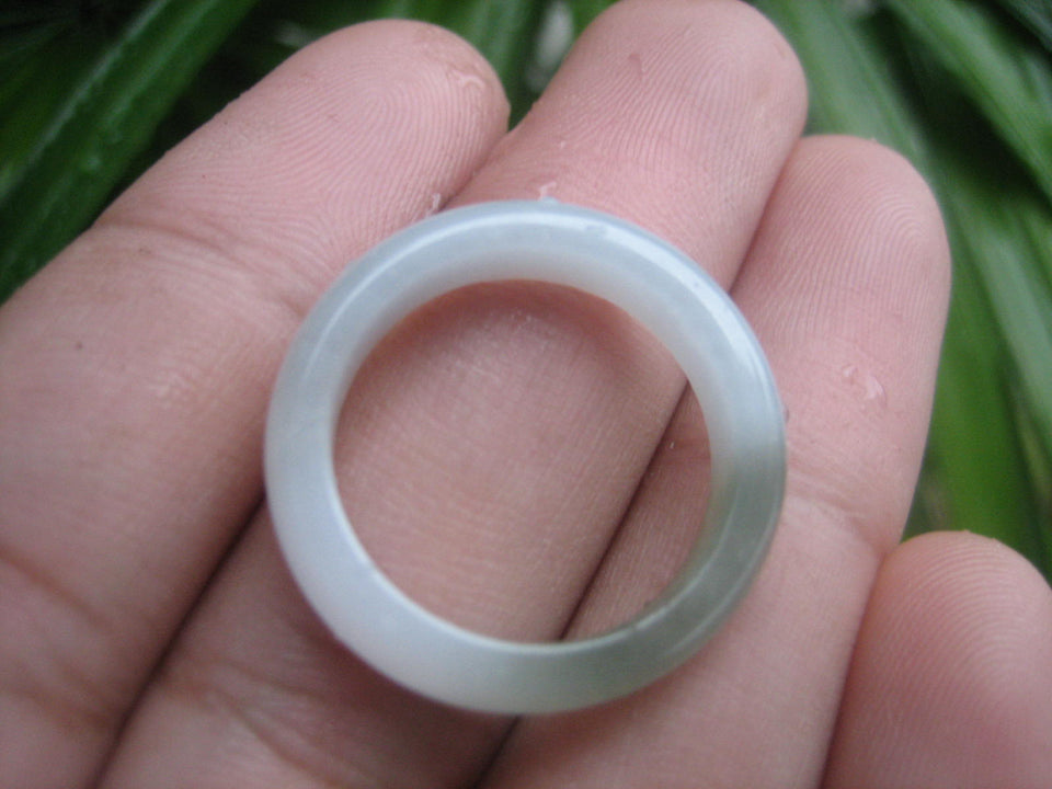 Natural Jadeite Jade ring Thailand jewelry stone mineral size 7 US  E 591131