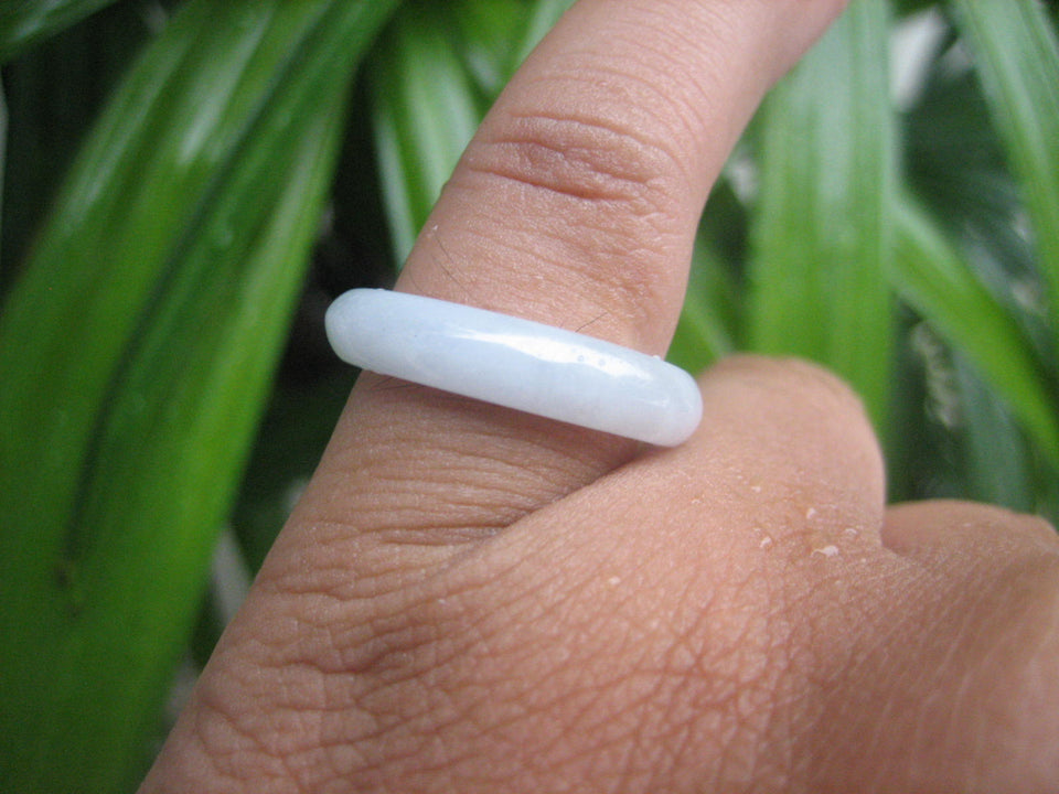 Natural Jadeite Jade ring Thailand jewelry stone mineral size 7 US  E 591131
