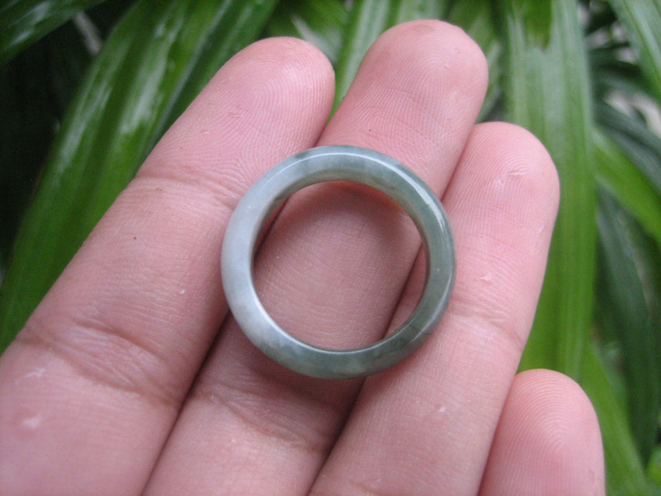 Natural Jadeite Jade ring Thailand jewelry stone mineral size 7 US  E 591132
