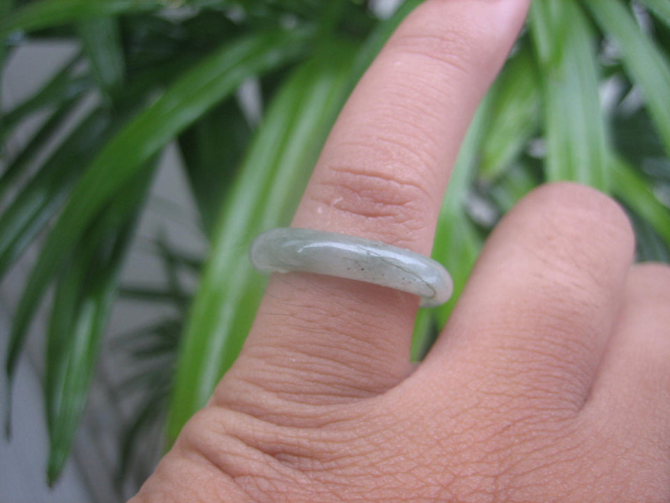 Natural Jadeite Jade ring Thailand jewelry stone mineral size 6.75 US  EA 009